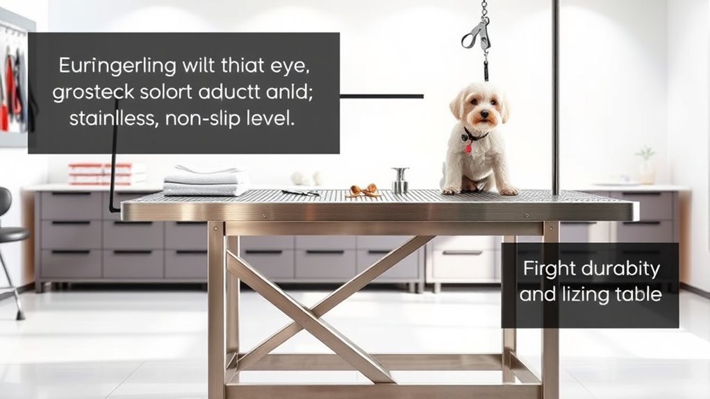 pet grooming table features