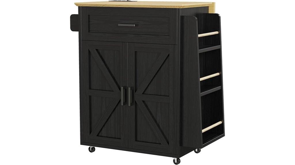 rolling kitchen island cart