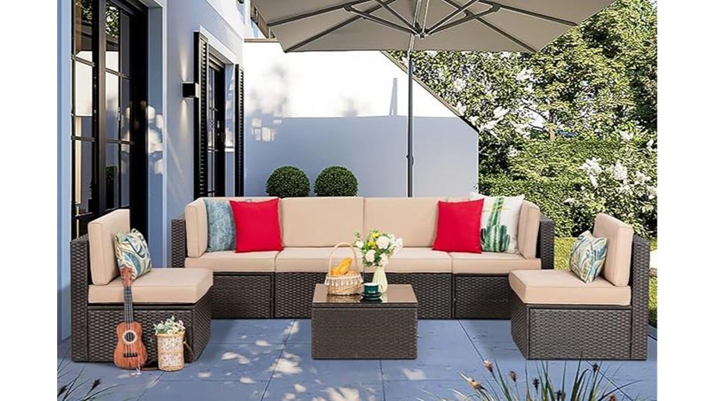 seven piece patio furniture