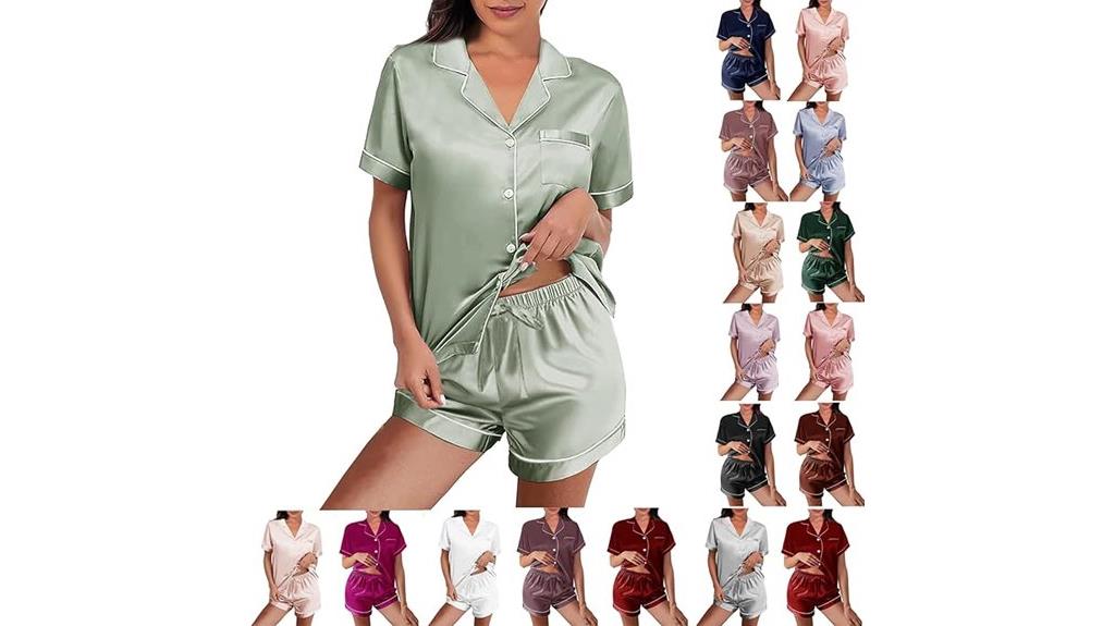 silky satin pajama set