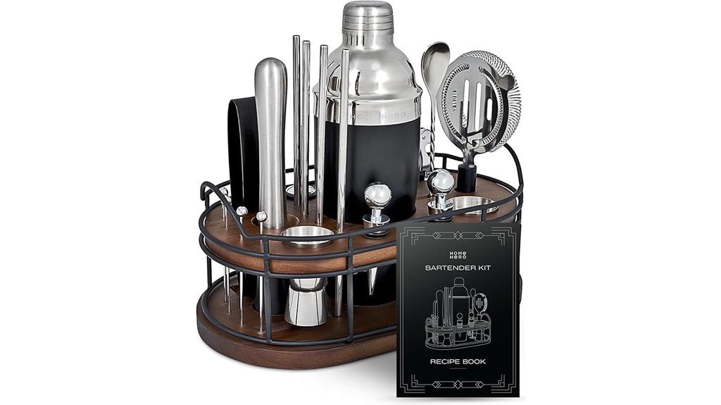 silver home bartender set