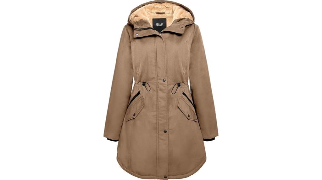 warm fleece lined winter coat