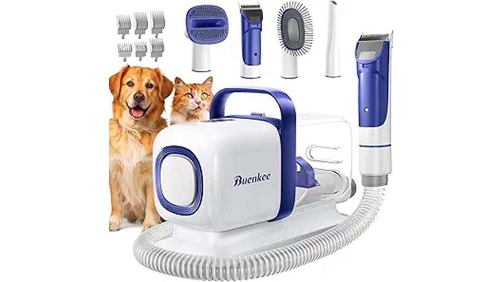 white dog grooming vacuum