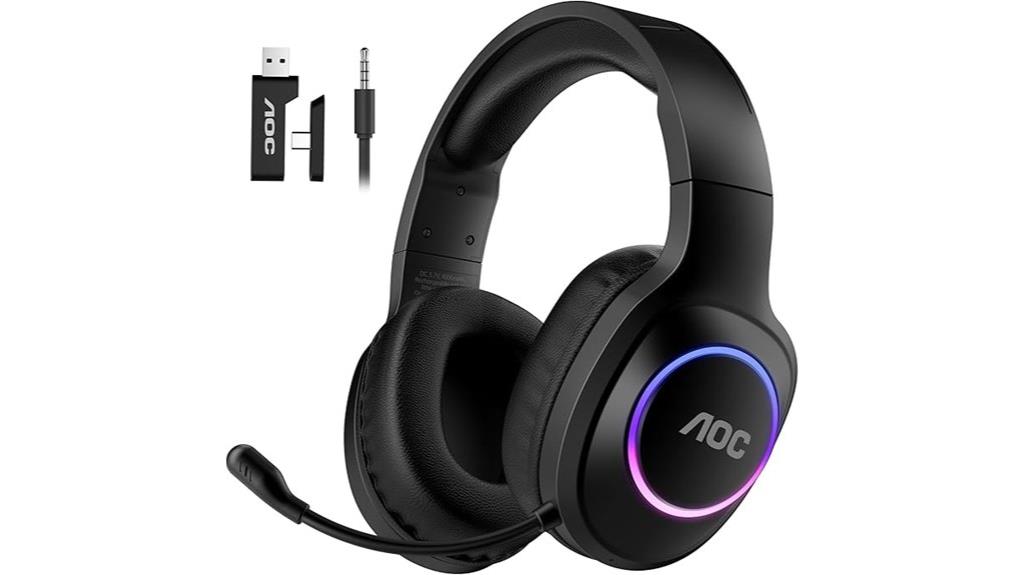 wireless gaming headset with noise canceling mic