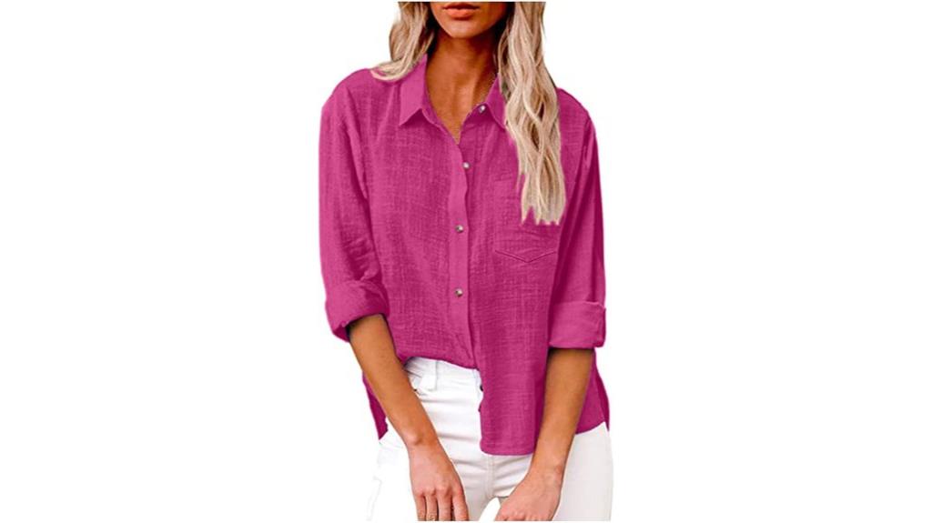 women s cotton linen shirt