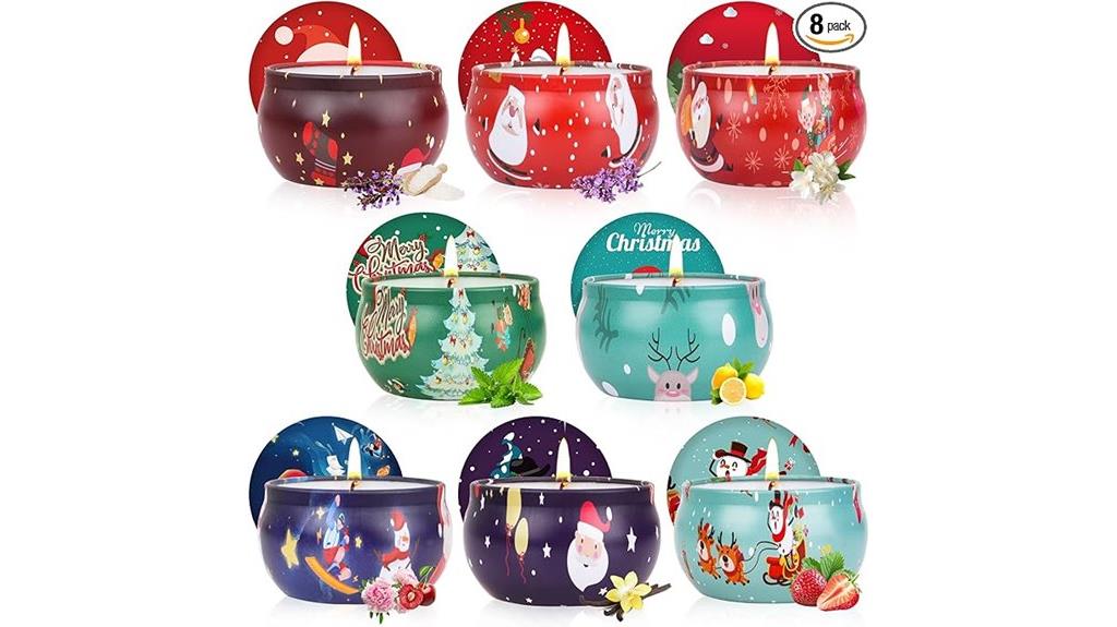 eight christmas candle set