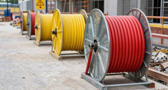 organized hose reel arrangement