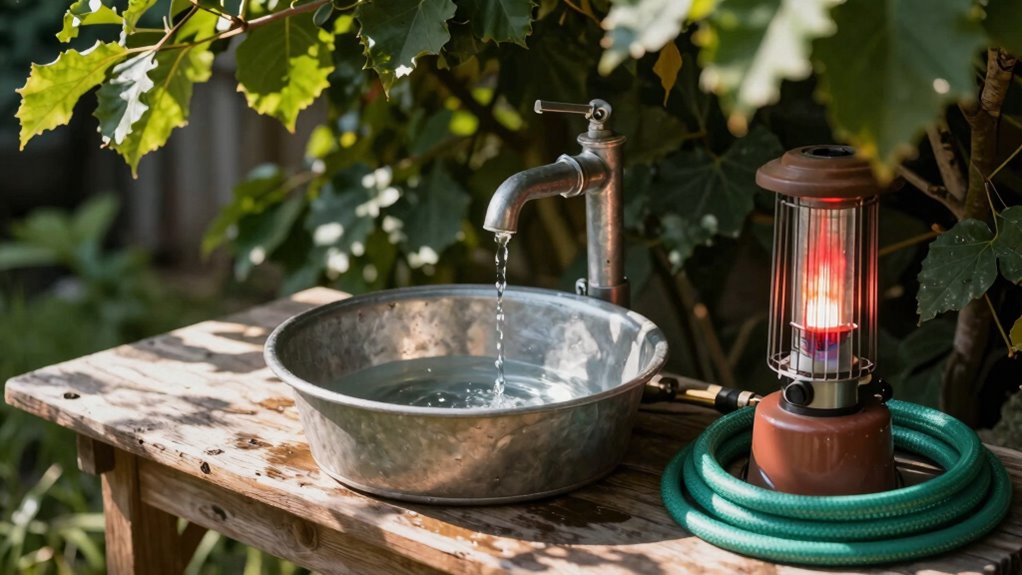 outdoor handwashing hot water