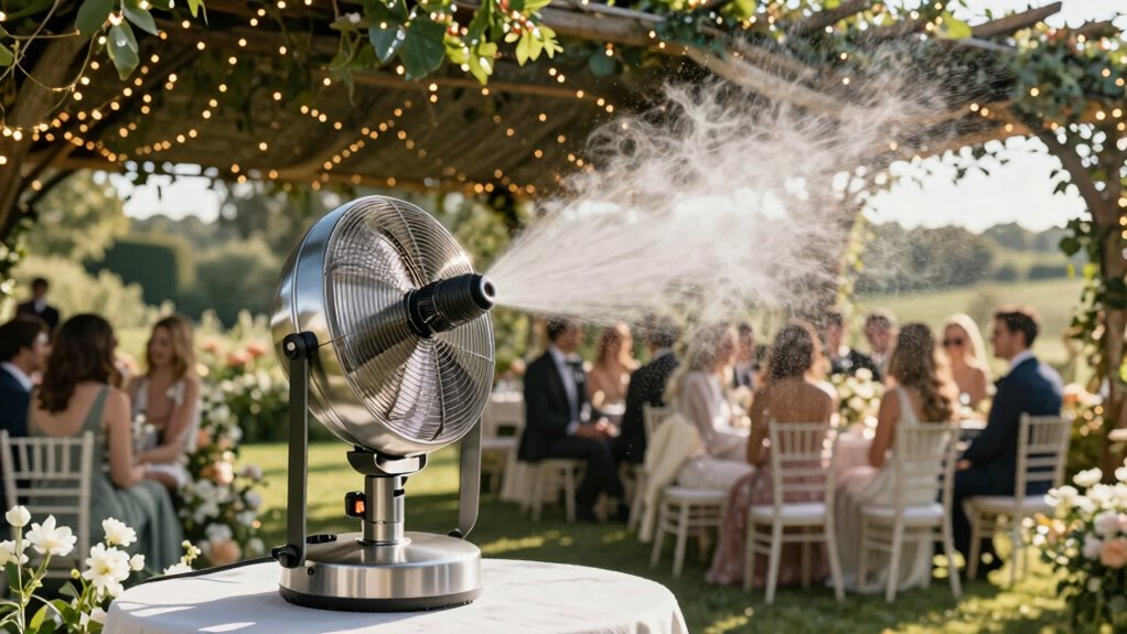 outdoor wedding misting fan considerations