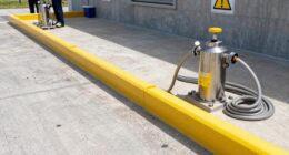 pump out spill containment setup