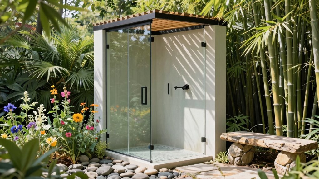 top off grid shower enclosures