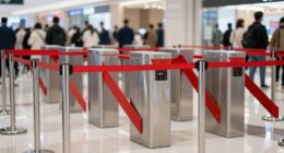 top retractable queue barriers