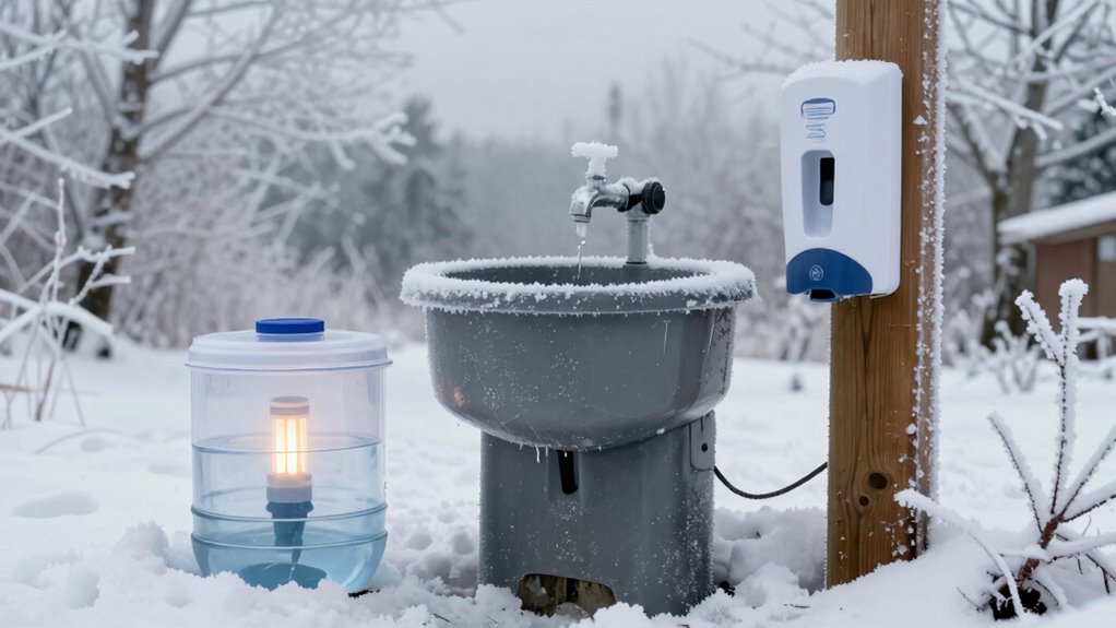 winter outdoor hand hygiene