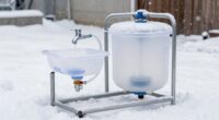 winter portable handwashing setup