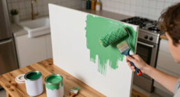 Green And White Paint Transformed This ’80S Kitchen For Just $300