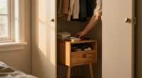 I Put A Nightstand In My Closet, And It Was A Practical Small-Space Storage Hack