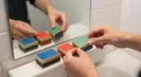She Put Vintage Matchboxes On Her Tiny Bathroom Mirror, And It’s The Cutest Storage I’ve Seen