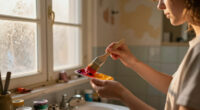 Leftover Paint Was The Secret To This $100 Bathroom Redo