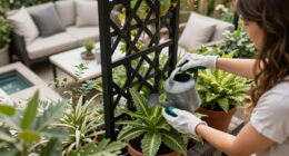 Zooey Deschanel's Black Trellis Is A Beautiful Addition To Her Terrace – And There's A Reason To Copy It